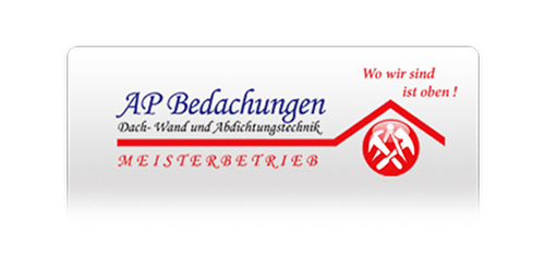Das Logo von AP Bedachungen.